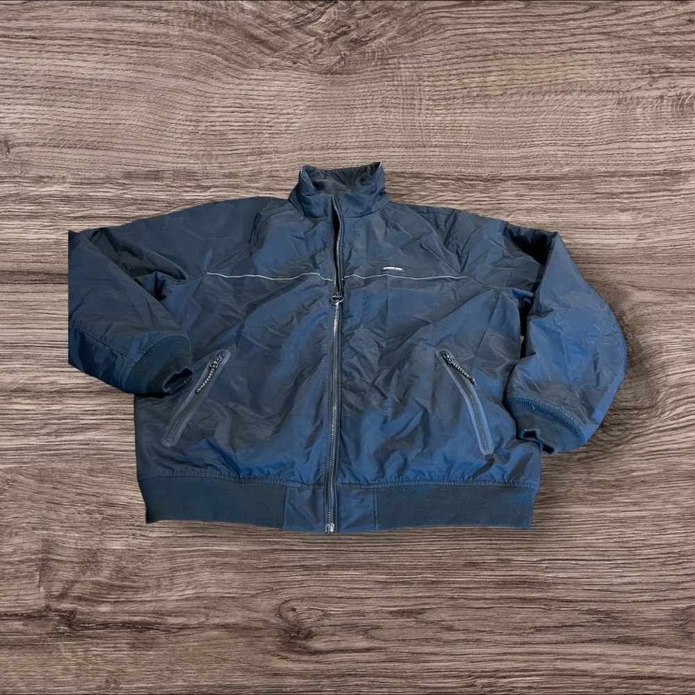 Lands End Men’s Fleece Lined Nylon Zip Front  Bomber Jacket Size XL/T 46-48